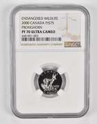 PF70 UCAM 2000 Canada $75 Platinum Pronghorn - Endangered Wildlife NGC