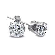 1/4 Ct Round Diamond 14K White Gold Stud Earrings