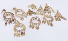 Group Lot of 2 Vinatge Sterling Silver Dangle Earrings with Extra Dangles