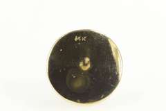 14K Yellow Gold Classic Retro Pearl Inset Round Lapel Pin/Brooch