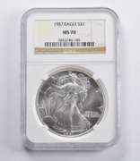MS70 1987 American Silver Eagle NGC
