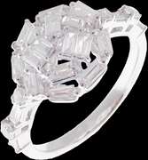 Abstract Diamond Cluster 18k White Gold Ring