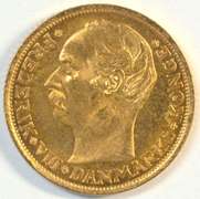 Gem BU 1908-H Denmark 10 Kroner Gold Piece. Scarce