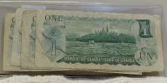 4 notes: Canada $1.00 1973 obsolete.