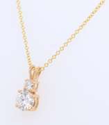 Dazzling Yellow Gold Moissanite Stone Diamond Pendant on Chain