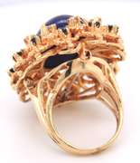LADIES 18K DIAMOND , SAPPHIRE AND BLUE LAPIS RING / BROOCH