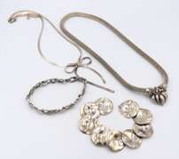 Group Lot of 2 Vintage 925 Sterling Silver Jewelry