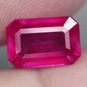 Blood red 3.94ct emerald cut Ruby