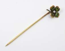 Lucky Vintage Four Leaf Clover Enamel Stickpin