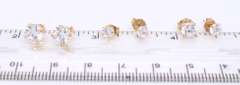 Sparkling Set of 14kt YG Round CZ Stud Earrings