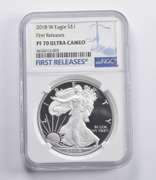 PF70 UCAM 2018-W American Silver Eagle FR NGC