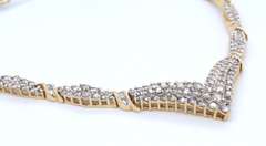 Majestic White and Yellow Gold Chevron Diamond Necklace
