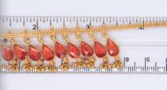 Incredible 22kt Yellow Gold Pear Shaped Orange Color Stones Set in Bezel Set Necklace