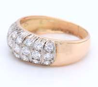 14K YELLOW AND WHITE GOLD LADIES DIAMOND BAND