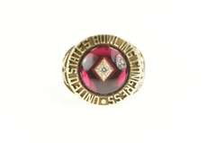 10K Yellow Gold US Bowling Congress 300 Game Diamond Ring