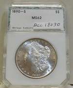 1890-S Morgan Dollar PCI MS-62, Premium.
