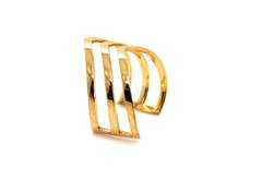 Retro Triple Chevron 14kt Gold Plated Ring
