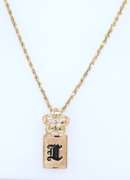 Charming Yellow Gold Engraved Pendant on Chain Necklace