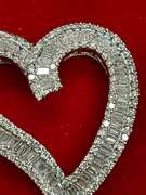 14K WHITE GOLD DIAMOND HEART PENDANT 5.00 CARATS