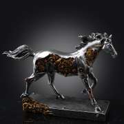 Retro Punk Silver Mechanical Stallion Art Deco