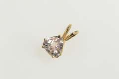 14K Yellow Gold Trillion Solitaire Classic Simple CZ Pendant