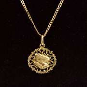 Flowing Hair Pendant Necklace in 14K Yellow Gold