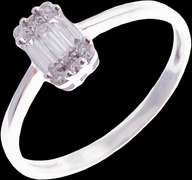 Geometric Diamond Cluster 18k White Gold Ring