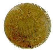 1866 w/Rays Shield Nickel