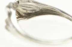 10K White Gold Classic Wavy Diamond Curvy Statement Band Ring