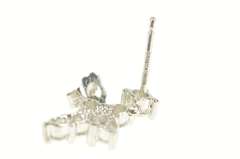 14K White Gold Classic CZ Cross Christian Faith Dangle Single Earring