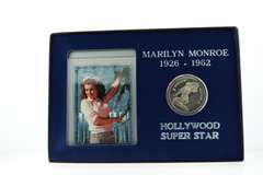 Two editions of Marilyn Manroe Silver Coin with Photograph