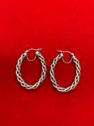 14K WHITE GOLD ITALIAN LOOP EARRINGS