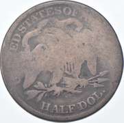 1870's-CC Seated Liberty Half Dollar Small CC Counter Stamped