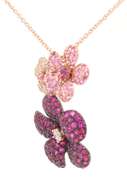 Effy Rose Gold Mixed Stones and Diamond Pendant
