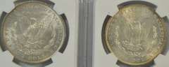 Nearly Gem BU 1886 & 1887 Morgan Silver Dollars. NGC MS64