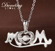 Mom Dancing Stone Silver pendant