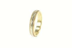 14K Yellow Gold 1950's Two Tone Patterned Wedding Band Ring