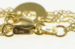 14K Yellow Gold Tiered Geometric Chain Disc Circle Charm Bracelet