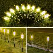 24PCS LED Solar Lawn Path Light Stainless Steel