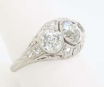 Vintage 2.32CTW Diamond Cocktail Ring made in Platinum