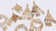 Group Lot of 2 Vinatge Sterling Silver Dangle Earrings with Extra Dangles