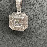 14K WHITE GOLD CHAIN WITH DIAMOND PENDANT