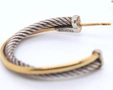 Silver Crossover Hoop Earrings From David Yurman