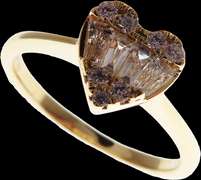 Endearing 18kt Yellow Gold Heart Shaped Diamond Ring
