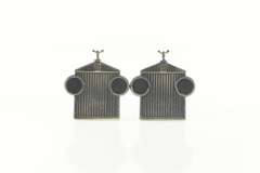 Sterling Silver 1940's Rolls Royce Front Grill Luxury Car Cuff Links