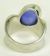 Wide Chunky Sterling Purple Jade Ring, Size 8