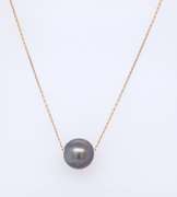 Lovely 18kt RG Tahitian Pearl Chain Necklace