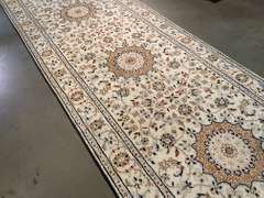 SILK & WOOL PERSIAN NAIN RUNNER 10'