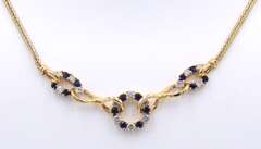 Vintage 2ctw Sapphire & Diamond Necklace, 14k