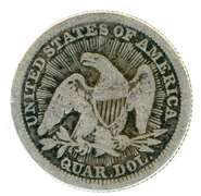 1853 Arrows and Rays Liberty Seated Quarter